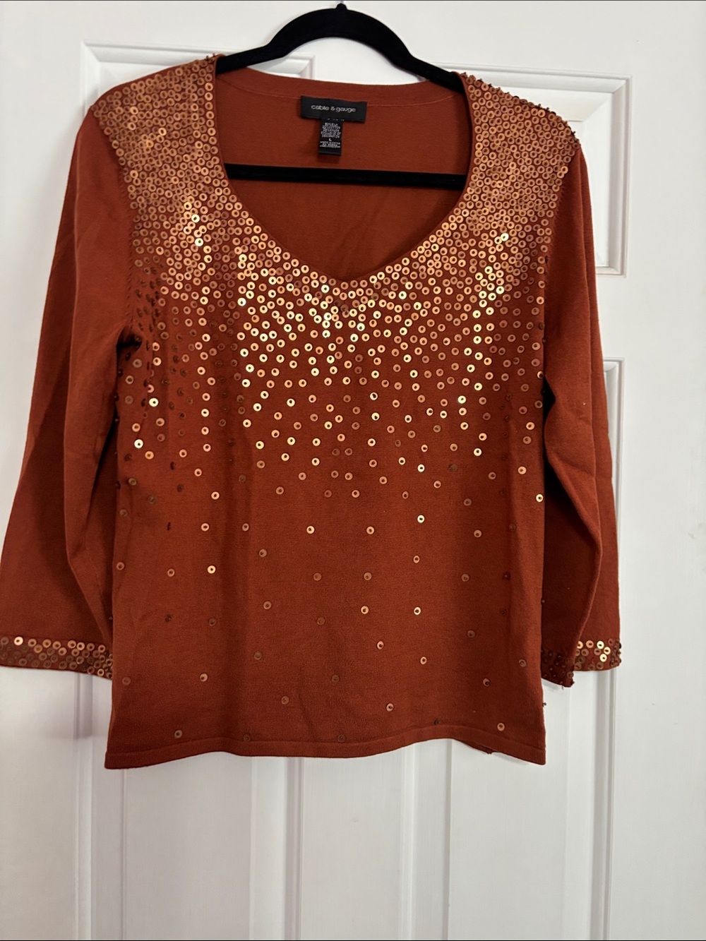 Cable & Gauge Women's Copper SequinTop, NWOT